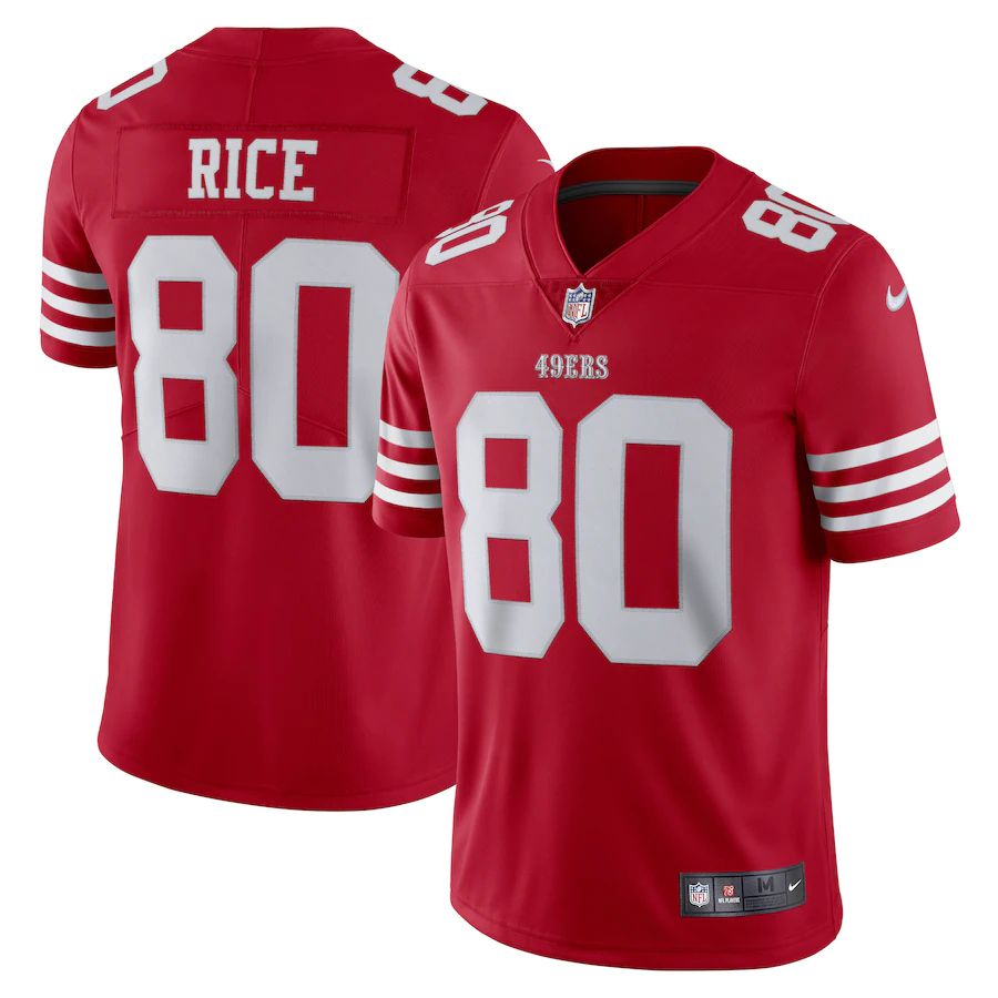 Men San Francisco 49ers 80 Jerry Rice Nike Scarlet Vapor Limited Retired Player NFL Jersey